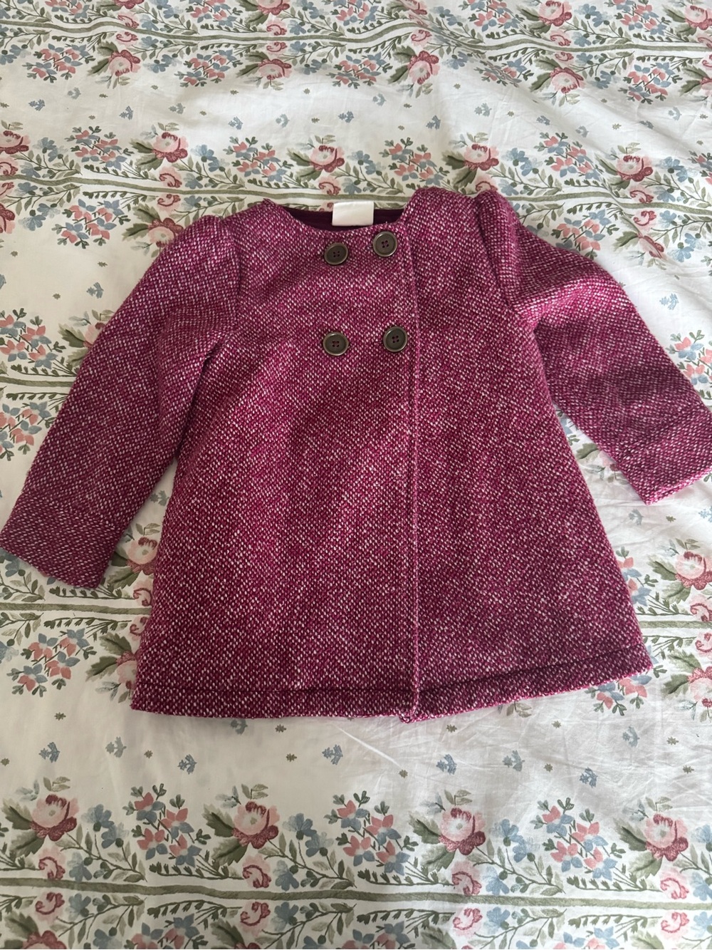 Crazy 8 Raspberry Pink Double-Breasted Pea Coat